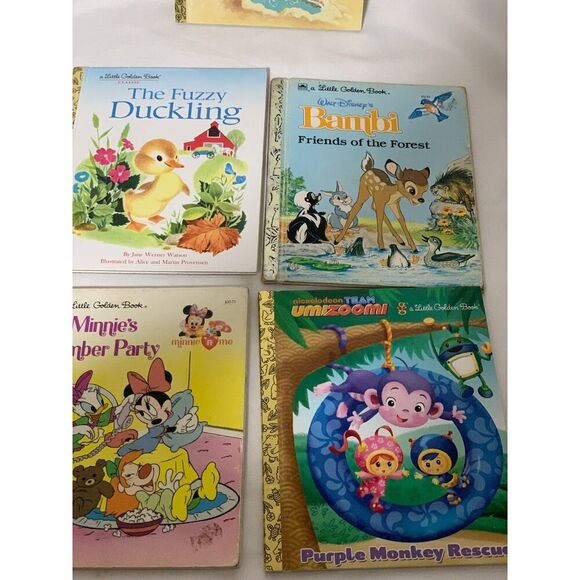 lot of 5 Vtg little golden Books:the fuzzy ducklyn, a day at the seashore, Bambi - Picture 12 of 12
